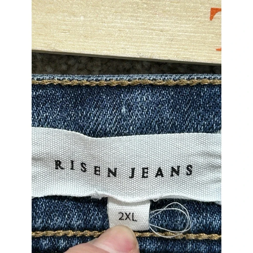 Risen Women's 2XL Button Fly Blue Denim Jeans